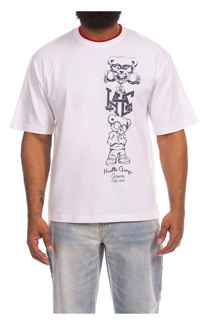 Hustle Gang Men's Third Knit Short Sleeve T-Shirt - White - WHITE
